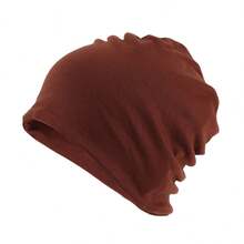 Gorro de otoño e invierno forrado de forro polar, cálido, liso, gorro unisex de estilo coreano - Azul - Ver 8