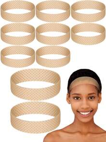 10 件装硅胶假发固定带，可调节硅胶假发头带，防滑强力固定，男女通用，运动瑜伽适用 - 彩色 - 查看 18