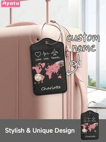 Ayotu Customized Airplane Map Camera Pattern Luggage Tag (Can Be Customized With Name And Text), Travel Cruise Luggage Label, Backpack, Handbag And Schoolbag Label, Personalized Card Holder, Business ID Travel Tag, Essential For Group Travel, Activities And Company Trips, Creative Valentine's Day, Birthday And Holiday Gift ,Holiday Essential, Id Card - Multicolor - View 13