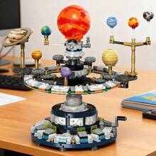 1000+ PCS, Small Building Blocks, Solar System Rotating Platform Model, Technic Gear Planet Rotation, Educational Toy, Birthday Gift, Christmas Present - Mini Building Blocks - View 5