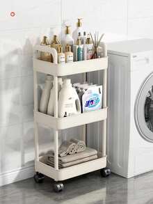 3-4 Tier Rolling Storage Cart - Dorm, Salon, Home Organizer Rack For Toys, Snacks, Sturdy Plastic, Suitable For Living Room And Bedroom, Great Christmas And Thanksgiving Gift - Multicolor - View 3