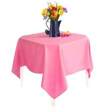 8 Square Tablecloths 1.50 X 1.50 Oxford Fabric Overlock Finish - Hồng - Xem 3