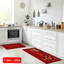 1 pieza Alfombra de lino con estampado de corazón para cocina, baño, felpudo, alfombra rectangular impresa en 3D para sala de estar, dormitorio, pasillo, baño, lavandería - Alfombra de poliéster para decoración del hogar interior y exterior - Multicolor - Ver 15