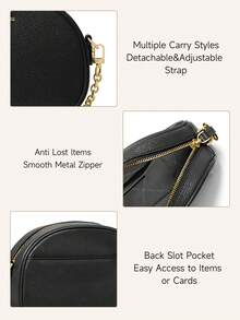 Michael Kors MK Jet Set Charm 小 Logo 女款皮革斜挎包 可轉換相機包，休閒拉鍊單肩包，附可拆卸可調節式肩帶 - 黑色 - 查看 7