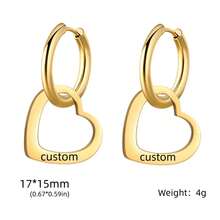 Personalized Interlocking Heart NameTextDateInitials Engravable Earrings - Custom CouplePartnerSpouse Matching Jewelry, WeddingAnniversaryValentine's Gift For &, Year-Round Wearable Keepsake