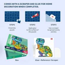 TOI Rompecabezas de piso de dinosaurio para niños de 6 a 8 años, rompecabezas de 158 piezas en forma de animal, rompecabezas de dinosaurio preescolar para niños y niñas juguete educativo - Dinosaurio - Ver 6