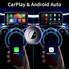 Rockyland [2025 Compact & Portable] Wireless Car Adapter, Supports Wireless CarPlay & Android Auto, Upgrade Original Car Screen To 4-Core WiFi Car Navigation Box - USB Powered, No Battery Required - Black + Ring Light - View 5