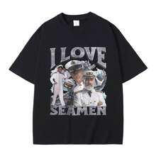 I Love Sailor's Funny Offensive Sailor T-Shirt For Men, 100% Pure Cotton, T-Shirt For Men And Women, Casual Fashion, Unisex Vintage T-Shirts - 黑色 - 查看 1