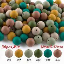 A Mix Of 36 12mm Silicone Beads, Suitable For DIY Jewelry Bracelet Making As Well As Earrings, Necklaces, And Other Decorative Accessories - Multicolor - View 9