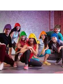 1 pieza Sombrero de enanito - Disfraz de gnomo de Halloween para hombres y mujeres, sombreros de grupo para fiestas, tocado colorido para decoraciones de fiestas, sombrero de invierno - Multicolor - Ver 6