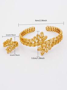 时尚镀金情侣手链戒指套装，婚礼新娘首饰套装，适合女性、母亲，母亲节礼物