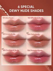 JUDYDOLL STAY SHINE LIPSTICK, Hydrating Lip Gloss, Non-Stick, Limited Edition For New Year - 102 Màu nude tự nhiên - Xem 3