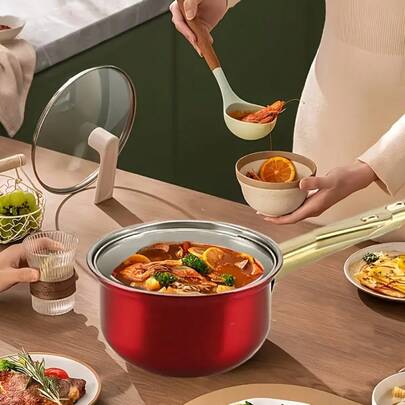 A 12pcs Cookware Collection Made Of Stainless Steel, Featuring Non-Stick Surfaces, Heat Resistance, And Including Pans, Stew Pots, And Woks. It'S Multifunctional, Stylish, Durable, And An Ideal Gift For Women, Mothers, Families, And Friends.