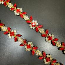 1pc Rhinestone Sewing Craft Chain, Elegant Minimalist Diamond Art Body Chain, Rhinestone Edged Chain Decor, Claw Chain, Crystal Diamond Chain, Shiny DIY Diamond Art Accessory, Adjustable Crystal Shoulder Strap Decor For Clothing - Multicolor - View 15