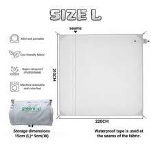 Picnic Blanket, Waterproof Camping Blanket, For Park, Garden, Beach, Waterproof, Machine Washable, Foldable, Foldable Beach Mat, Portable And Can Be Stored In A Bag, Various Sizes And Colors Available - Light Grey - View 7