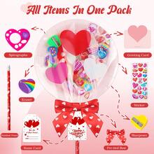 25 Pack Giant Lollipop Valentines Kit - Lollipop-Shaped Plastic Container With Stationery, Valentines Day Gifts For Classroom/School | Class Valentines Day Gifts, Valentines Day Gifts, Valentine Containers & Lollipop Valentines For Classroom Favors - 彩色 - 查看 2
