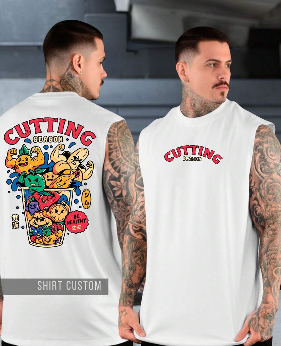 Oversized Tank Top For Training, Cutting, Senson, Gym, Bodybuilding, Muscle Gain, Exercise - White - View 1