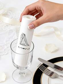 40/30/20pcs One-Time Wedding Banquet Printed Napkins, 5*5 Inch Square Napkins, Suitable For Wedding, Hotel, Restaurant, Theme Party, Holiday Party Decoration - Multicolor - View 4