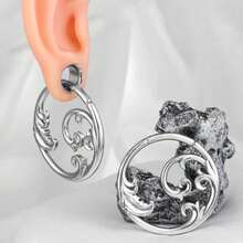1pc 4mm Wave Ear Gauge Ear Stretchers Ear Hooks Clip Plated 18K Gold Ocean Wave Ear Expanders Piercing Body Jewelry Extender Fashion Unisex Vacation - 1697 - View 8