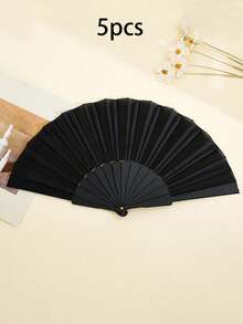 Quạt nhựa phẳng màu đen (1 cái/5 cái/10 cái), Quạt xếp nữ, Quạt gấp, Quạt cầm tay đơn giản, thời trang và thanh lịch, Quạt biểu diễn đám cưới, Quạt nhựa cầm tay di động dùng cho khiêu vũ, Trang trí đám cưới Trung Quốc Nhật Bản, Quà tặng đơn giản và tinh tế, Thích hợp cho khiêu vũ, tiệc cưới. - Quạt (không có túi đựng quạt) - Xem 11