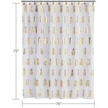 SKL Home by Saturday Knight Ltd. - Toalla de baño de piña Dorada, Color Blanco, Talla S(Cortina de ducha blanca) - Multicolor - Ver 3