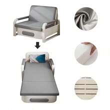 Sofá-cama plegable + almohada aleatoria, doble uso para sentarse y dormir, artículo imprescindible para hogares que ahorran espacio - Gris - Ver 10