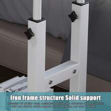 40x60cm Adjustable Height Mobile Desk With Wheels & 2 Shelves, Compact Rolling Workstation For Small Space & Home Office - Black - View 6