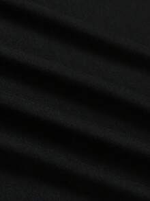 Women Anche Meno Pattern T-Shirt Casual Alphabet Print Crew Neck Soft Breathable Fabric Suitable For Spring SummerFall Loose Fit - Black - View 4