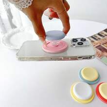 1pc Macaron Colored Silicone Magnetic Air Cushion Stand With Adhesive Backing, Foldable Desktop Support Pad Compatible With IPhone, Android Phone, Gift For Birthday, Family, Friends Gifts Birthday Push-Pull Phone Grip Phone Holder Phone Accessories - Multicolor - View 7
