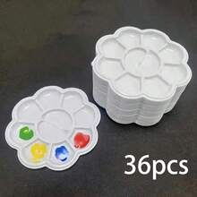 5 件/10 件/20 件迷你花形塑料调色板 - 水彩和水粉画艺术混合托盘，返校，学校用品