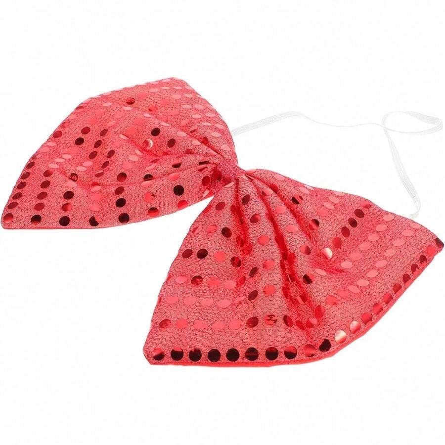 BRIGHTFUFU Pajarita De Lentejuelas Corbata De Lazo Pre - atado Para Nias Pajarita De Vacaciones Pajarita De Corbata De Lazo De La Vendimia Pajarita Brillante Arco Cosplay Polister Rojo - Rojo - Ver 1