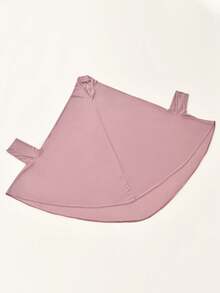 1pc Muslim Women Hijab With Sleeve Covers, Solid Color Crystal Linen Simple Long Khimar, Fashion Versatile Pullover Headscarf, Suitable For Outdoor Prayer, Sun Protection, Breathable For All Seasons