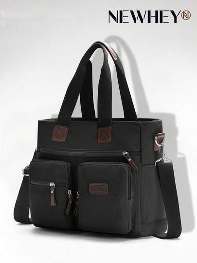 NEWHEY Multifunctional Genuine Leather Waist Bag, Outdoor Luxury Crossbody Bag, Waterproof Sports Bag, Travel Bag, Men's Waist Bag, Shoulder Bag, Chest Bag, Black Fanny Pack, Valentine's Day Gift For Men, Running Bag, Student Bag , Beach Bag