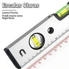 Nivel magnético de aleación de aluminio de 600 mm, medición de precisión triangular/vertical/horizontal - Blanco - Ver 4