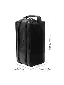 Dior 奢华黑色化妆包 - 大容量双层收纳，便携式手提旅行包，双层化妆包，高品质手提洗漱用品收纳包 - 黑色 - 查看 2