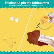 Yellow 6 Pack Plastic Table Cloth 54\ X 108\, Disposable Tablecloths Rectangle Table Cover, Plastic Tablecloths For Parties,Rectangle,Yellow - 黃色 - 查看 4