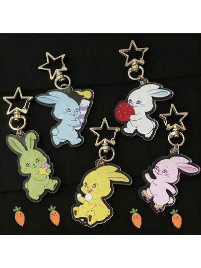 Cartoon Character Keychains - Haerin, Hanni, Danielle, Minji, Hyein, Cute Animal Plush Backpack Charms, Best Friend Keychain Accessories, Birthday Gift, Holiday Gift