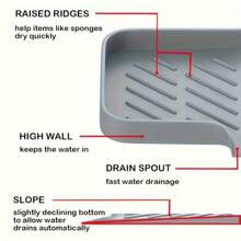 2Pcs Silicone Kitchen Counter Drying Mat - Fast Draining For Fruits & Veggies, Heat Resistant & Non-Slip - 2 CÁI - Xem 5