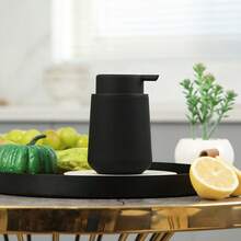 1 pieza Dispensador de jabón de plástico mate de 11 onzas - Estilo minimalista moderno, adecuado para encimeras de baño y cocina - Beis - Ver 3