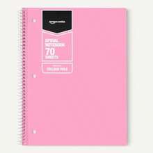 Basics Cuaderno Escolar de Espiral de Rayas, 70 Hojas, 7-1/2" x 10-1/2", Colores Pastel Variados, Paquete de 5(default) - Multicolor - Ver 6