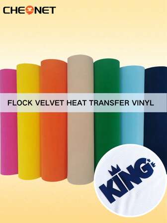 1pc Flocked Flocked Heat Transfer Vinyl, Suitable For Machine Ironing, Can Be Used For DIY T-Shirts, Bags, Socks, Hats, Pillows, Etc., Easy To Cut