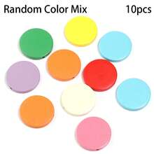 10-30pcs Round Wooden Sequins With Holes, Painted Straight Hole Wooden Bead Discs For Jewelry Making, DIY Earrings, Necklaces, Bracelets, Handicraft Supplies