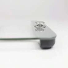 Bathroom body scale with high-quality crystal surface, battery-free use and weight increments of 100 g for up to 180 kg - Blanco - Ver 9