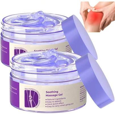 2 PCS Soothing Relief Massage Gel, Joint Gel Purple Gel Cooling Soothing Knees, Lumbar, Neck, Back, Shoulders, Hands, And Feet