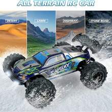 1:16 Scale Remote Control Monster Truck - High Speed Racing Car Over 38 Km/H - (Blue/Purple) - Alloy Off-Road Truck With LED Lights, Battery And Waterproof Function - Adult High Speed Racing Car Toy, Gift For Birthday, Christmas, Holiday And New Year