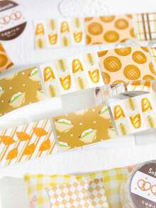 1 Roll Die-Cut Washi Tape For Scrapbooking DIY Decoration, Soft Candy Sweet Poetry . Cloud Series, Suitable For Gifts, Office, Home, Marking, Labeling, Classroom, Entertainment Toys, Student Planner Creative Retro Decoration Stickers - Multicolor - View 7