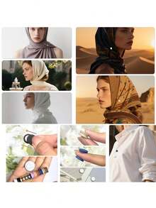 10个免缝夹式围巾/披肩纽扣，时尚服装夹，扁平圆形衬衫夹，适用于毛衣、衬衫、围巾 - 米色/黑色/蓝色/粉色/白色/快速调节和造型 - 免缝时尚纽扣，衬衫配饰，毛衣夹，简约设计，轻巧，牢固抓握，衣橱必备，制服装饰，流线型设计，耐用夹子，鼻夹纽扣，时尚爱好者的理想之选 - 彩色 - 查看 7