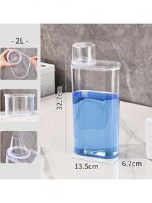 1pc Liquid Detergent & Fabric Softener Dispenser, Laundry Soap Dispenser, Laundry Storage Box, Laundry Powder Dispenser - Transparent - View 9