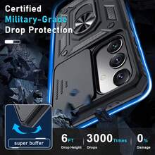 Ốp lưng điện thoại chống sốc từ tính với nắp trượt camera và vòng xoay 360° dành cho Galaxy A56, A36, A26, A16, A55, A17, A07, S25 FE, cũng phù hợp với Galaxy S25 Ultra. - màu đen - Xem 5