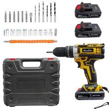 59-Piece 21V Cordless Drill Set - 3/8 Inch Keyless Chuck, 25-Position 3-Clutch Electric Drill With Work Light, 45Nm Max Torque, 2-Variable Speed, 2 Batteries And Fast Charger - Màu vàng - Xem 12